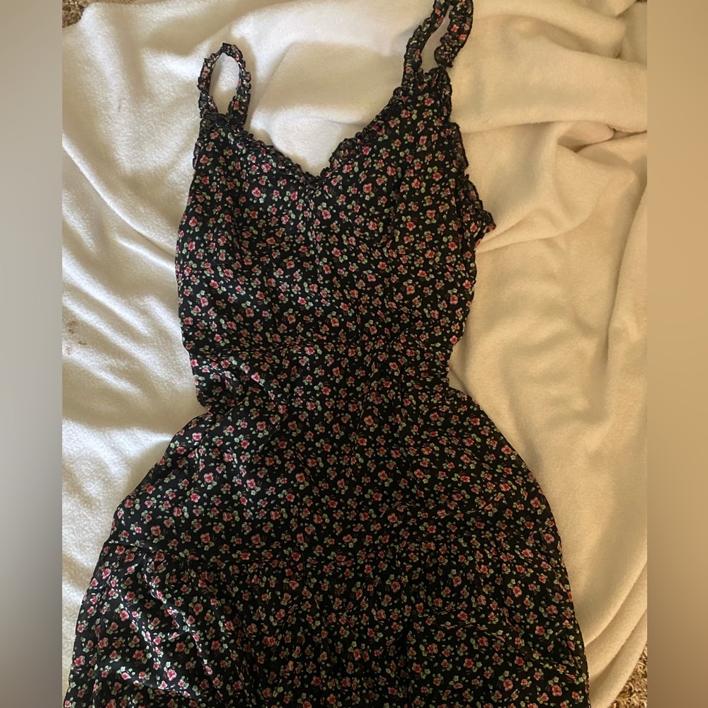 Mini Black/Pink Flowy Mini Dress